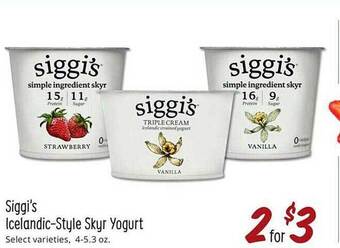 Sprouts Farmers Market Siggi's icelandic-style skyr yogurt offer