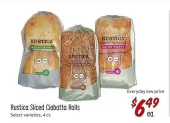 Sprouts Farmers Market Rustica sliced ciabatta rolls offer