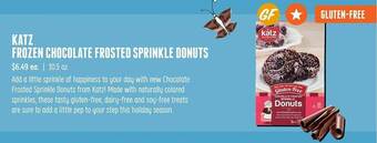 Sprouts Farmers Market Katz frozen chocolate frosted sprinkle donuts offer