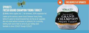 Sprouts Farmers Market Sprouts fresh grand champion young turkey offer