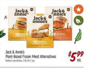 Sprouts Farmers Market Jack & annie's plant-based frozen meat alternatives offer