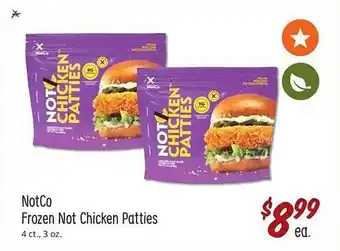 Sprouts Farmers Market Notco frozen not chicken patties offer