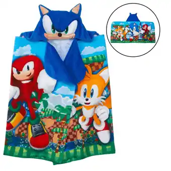 Walmart Sonic the hedgehog kids bath hooded towel, cotton, blue, sega offer