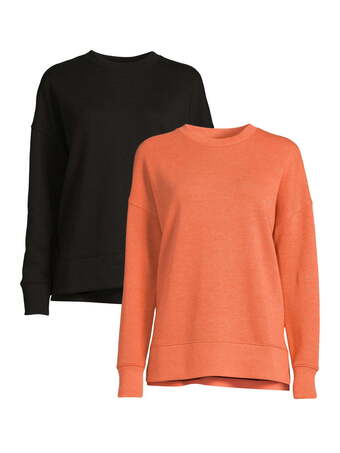 Walmart Time and tru women's garment wash sweatshirt, 2-pack offer
