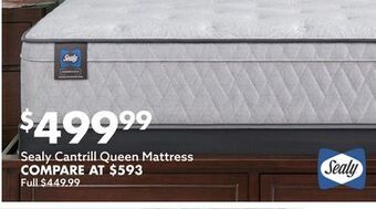 Big Lots Sealy cantrill queen mattress offer