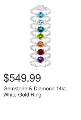 Costco Gemstone & diamond 14kt white gold ring offer