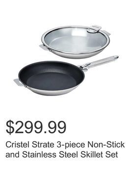 Costco Cristel strate 3-piece non-stick and stainless steel skillet set offer