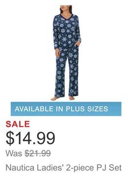 Costco Nautica ladies' 2-piece pj set offer