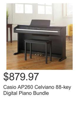 Costco Casio ap260 celviano 88-key digital piano bundle offer