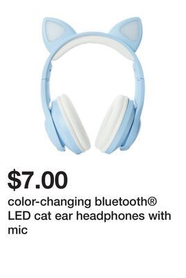 Five Below Color-changing bluetooth® led cat ear headphones with mic offer