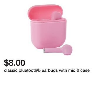 Five Below Classic bluetooth® earbuds with mic & case offer