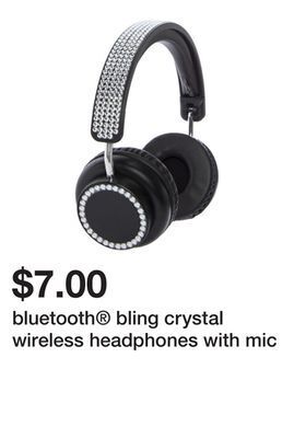 Five Below Bluetooth® bling crystal wireless headphones with mic offer