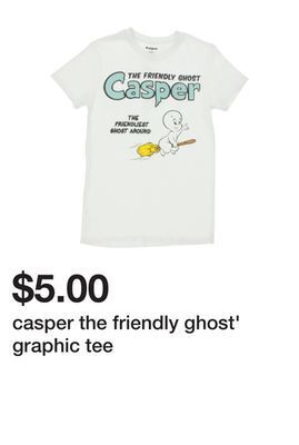 Five Below Casper the friendly ghost' graphic tee offer