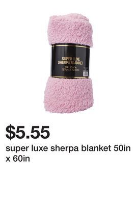 Five Below Super luxe sherpa blanket 50in x 60in offer
