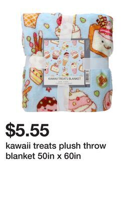 Five Below Kawaii treats plush throw blanket 50in x 60in offer