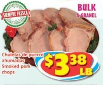 Savers Cost Plus Smoked pork chops offer