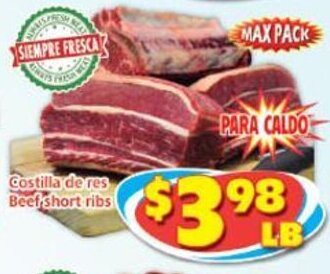 Savers Cost Plus Beef short ribs offer
