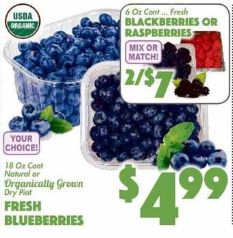 The Food Emporium Organically grown fresh blueberries offer