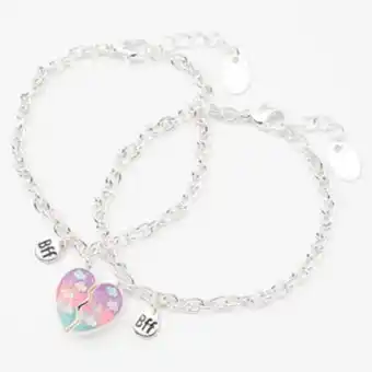 Claire's Best friends glow in the dark split heart charm bracelets - 2 pack offer