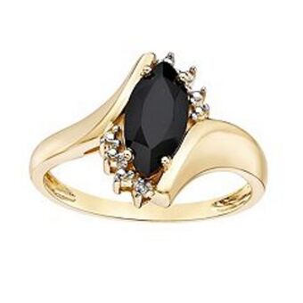 Kohl's Gemminded 10k gold onyx & diamond accent bypass ring offer