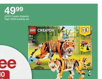 Target Lego creator majestic tiger 31129 building set offer