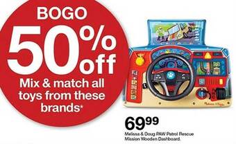 Target Melissa & doug paw patrol rescue mission wooden dashboard offer