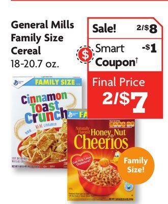 Family Dollar General mills family size cereal offer