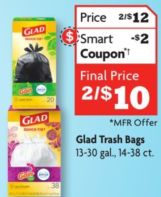Family Dollar Glad trash bags offer