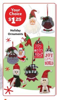 Family Dollar Holiday ornaments offer