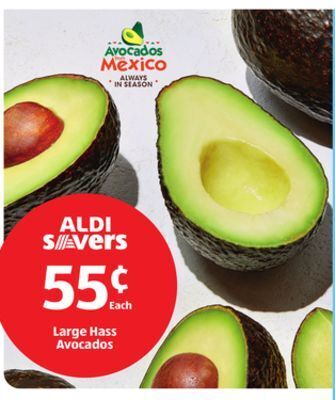 Aldi Large hass avocados offer