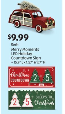 Aldi Merry moments led holiday countdown sign offer