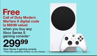 Target Xbox series s gaming console offer