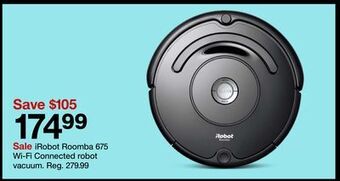 Target Irobot roomba 675 wi-fi connected robot vacuum offer