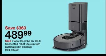 Target Irobot roomba i6 + wi-fi connected robot vacuum with automatic dirt disposal offer
