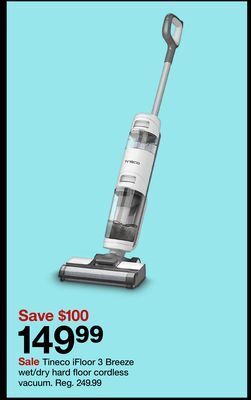 Target Tineco ifloor 3 breeze wet/dry hard floor cordless vacuum offer