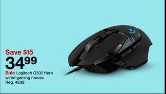 Target Logitech g502 hero wired gaming mouse offer