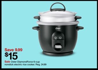 Target Oster diamondforce 6-cup nonstick electric rice cooker offer