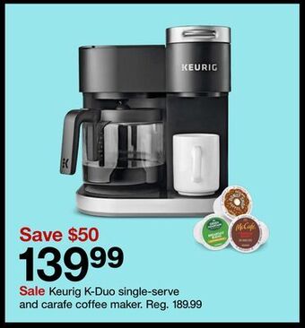 Target Keurig k-duo single-serve and carafe coffee maker offer