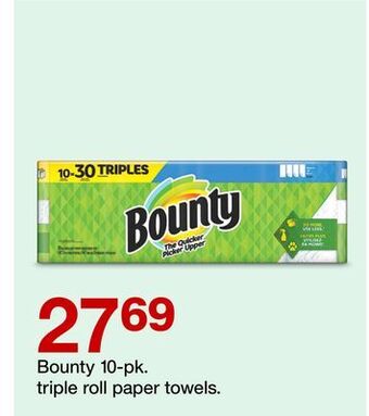 Target Bounty 10-pk. triple roll paper towels offer