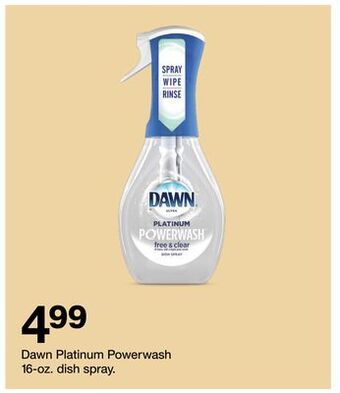Target Dawn platinum powerwash 16-oz. dish spray offer