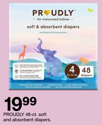 Target Proudly 48-ct. soft and absorbent diapers offer
