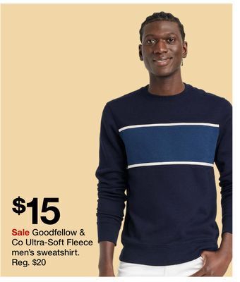 Target Goodfellow & co ultra-soft fleece men's sweatshirt offer