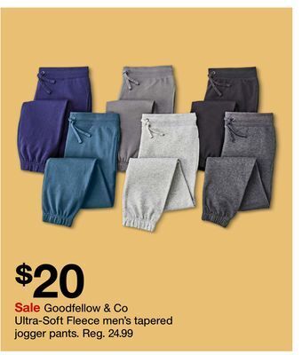 Target Goodfellow & co ultra-soft fleece men's tapered jogger pants offer