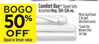 Dollar General Comfort bay® sheet sets offer