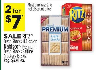 Dollar General Ritz® fresh stacks 11.8 oz. or nabisco® premium fresh stacks saltine crackers 13.6 oz. offer