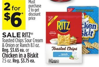 Dollar General Ritz® toasted chips sour cream & onion or ranch offer