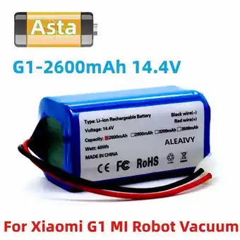 AliExpress New 14.8v 2600mah li-ion battery for xiaomi g1 mi robot vacuum-mop essential mjstg1 robot vacuum cleaner 18650 battery pack offer