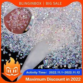 AliExpress 1440pcs crystal ab mini nailrhinestone crystal 3d nail rhinestone decoration diy nails art pixie rhinestone micro diamond h00 offer