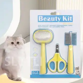 AliExpress Pet nail scissors massage brush hair removal comb set for pets cats & dogs care cleaning & grooming kits offer