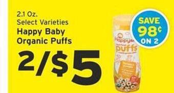Hannaford Happy baby organic puffs offer